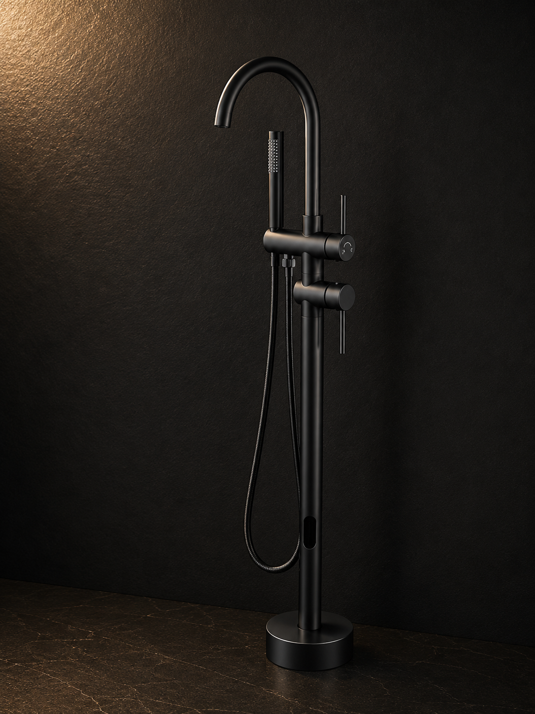 Robinet Baignoire Îlot Free-Standing en Laiton Massif – Mitigeur Sol avec Douchette à Main