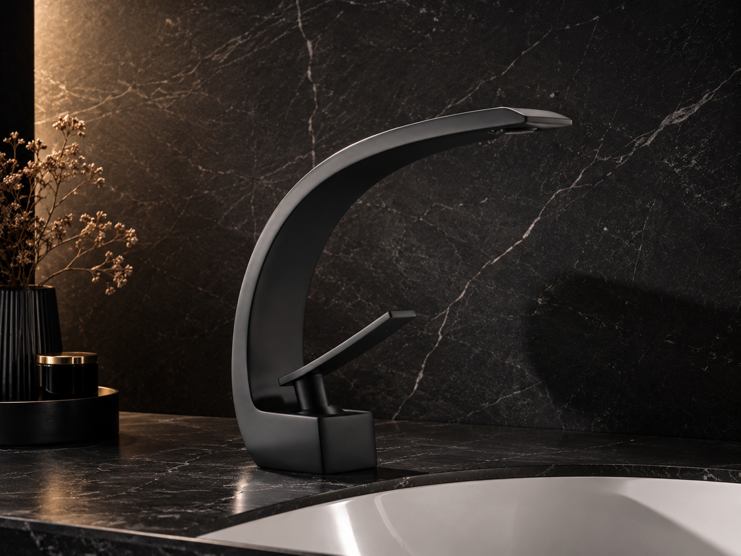 Mitigeur Lavabo Design Contemporain – Robinet Vasque Cascade en Arc