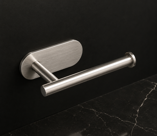 Porte-Papier Toilette Adhésif Sans Perçage | Acier Inoxydable | Or Brossé & Argent | Design Minimaliste
