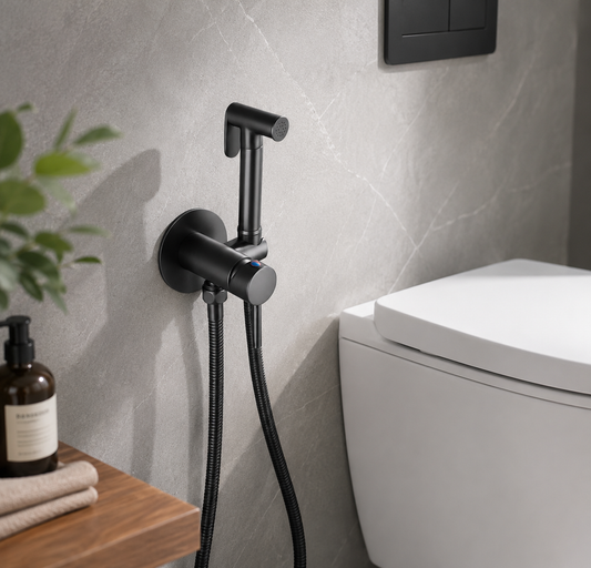 Kit Douchette Toilette Hygiénique en Laiton Massif – Mitigeur Mural Chaud et Froid