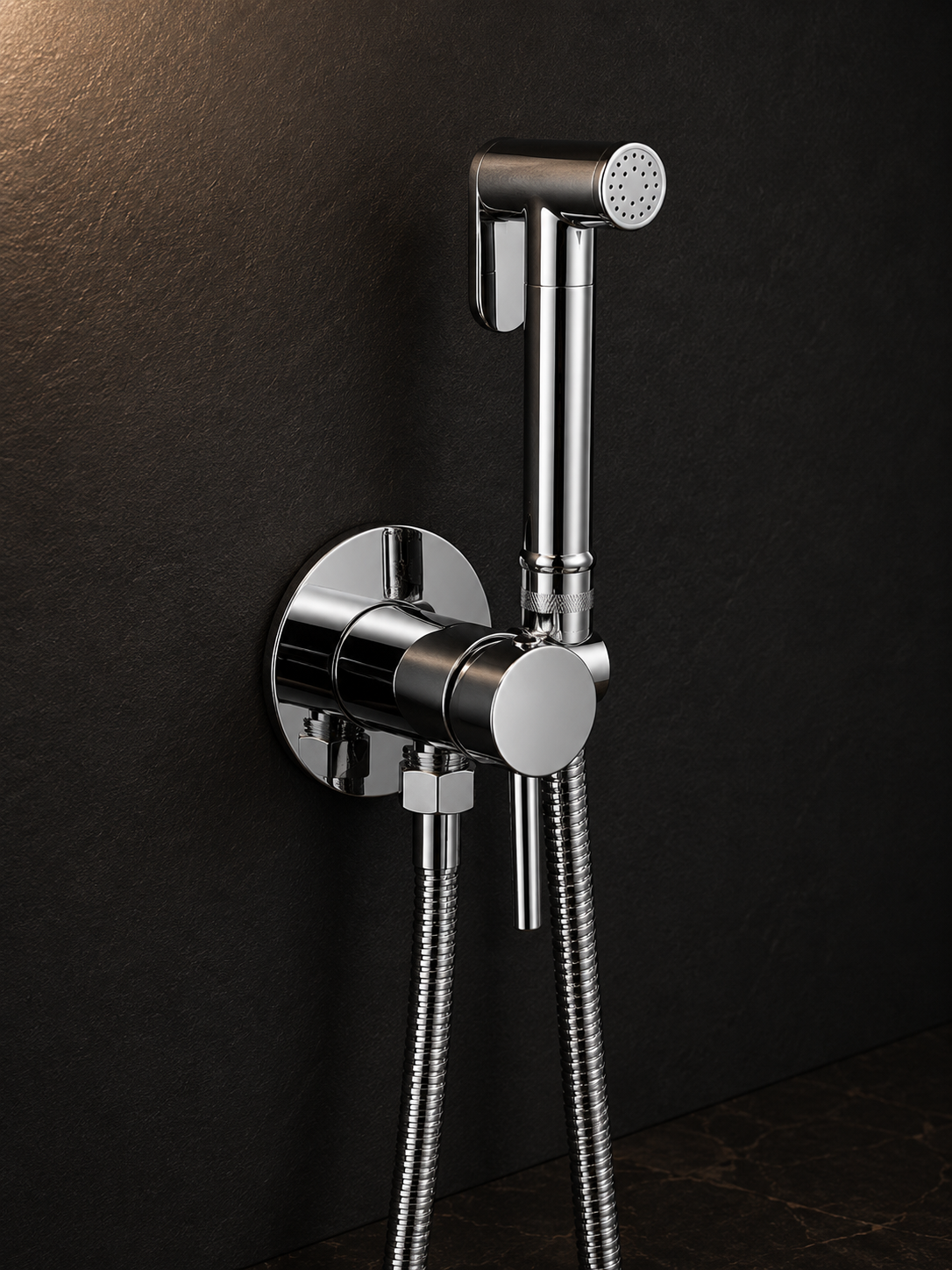 Kit Douchette Toilette Hygiénique en Laiton Massif – Mitigeur Mural Chaud et Froid