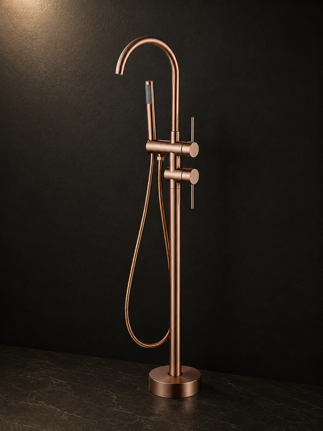 Robinet Baignoire Îlot Free-Standing en Laiton Massif – Mitigeur Sol avec Douchette à Main