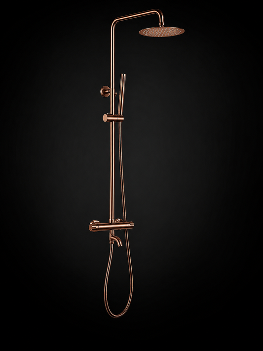 Colonne de Douche Thermostatique Luxe – Système 3 Fonctions en Laiton Massif Brossé
