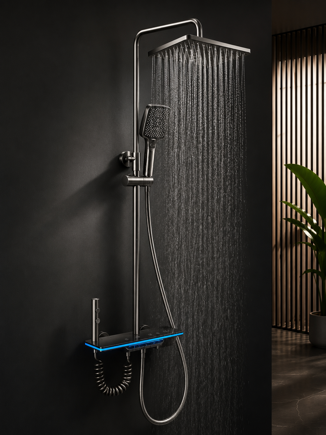 Colonne de Douche Thermostatique Digitale – Système Piano 4 Fonctions avec Affichage LED