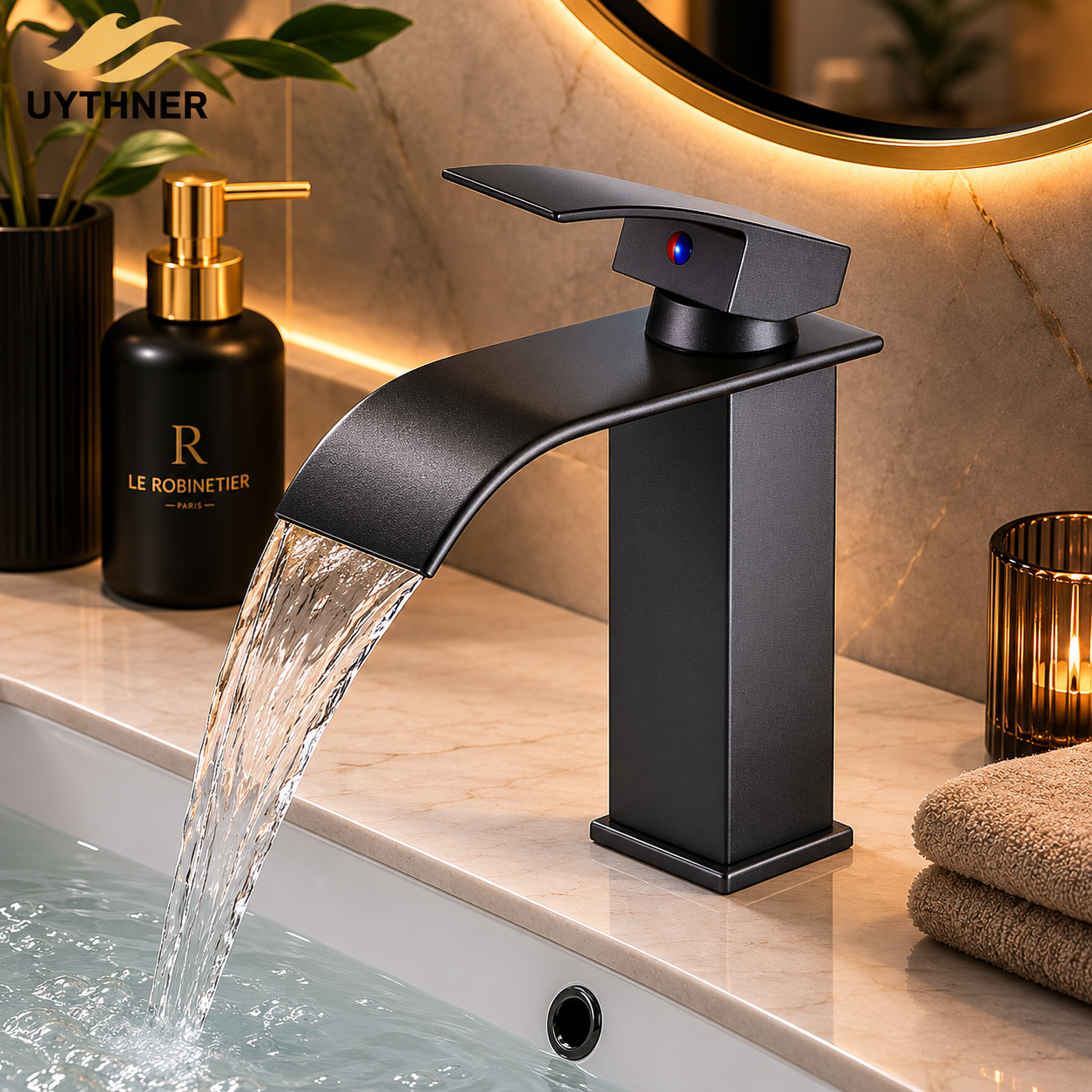 Robinet Vasque Cascade Élégant – Mitigeur Salle de Bain Design en Acier Inoxydable