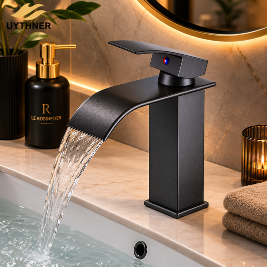 Robinet Vasque Cascade Élégant – Mitigeur Salle de Bain Design en Acier Inoxydable